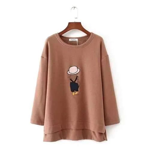 Women Thick Velvet Cartoon Shirt