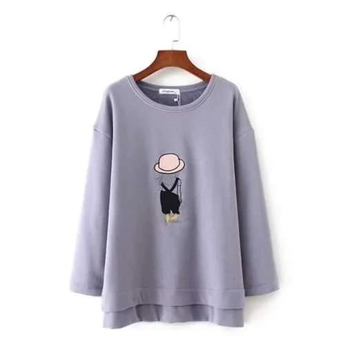 Women Thick Velvet Cartoon Shirt