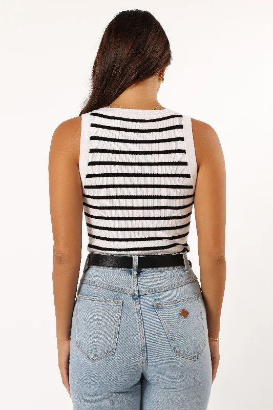 Kloe Top - White Stripe