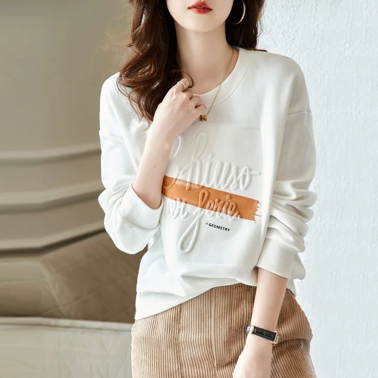 Letter Printed Casual Long Sleeve Sweatshirt