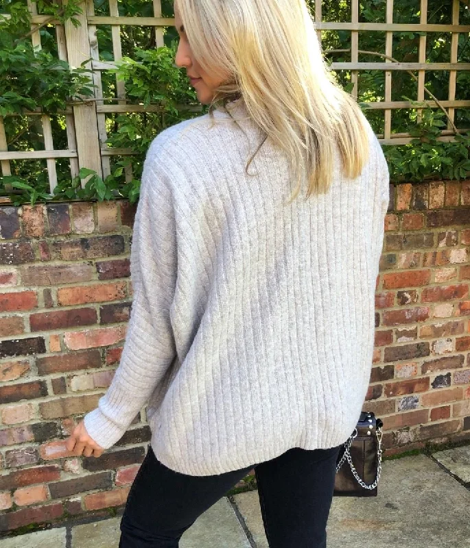 Natural Ribbed Open Cardigan