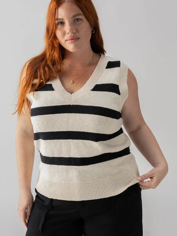 Sweater Shell Tank Eco Natural Black Stripe Inclusive Collection